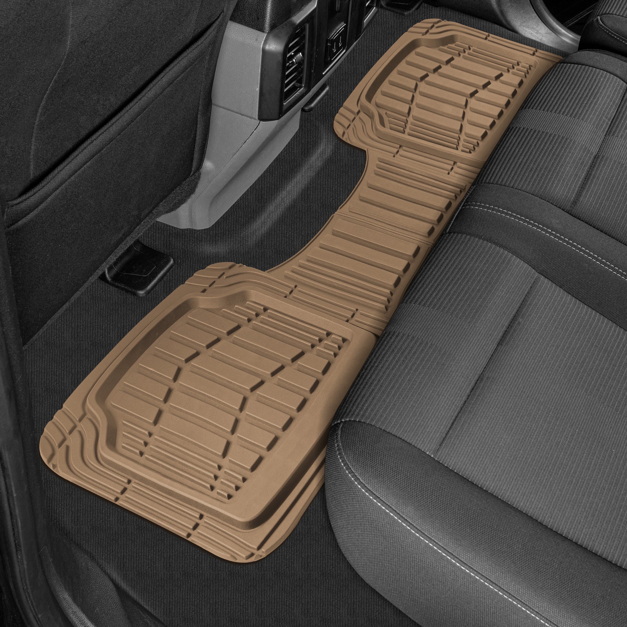 CAT 3-Piece ToughRide Rubber Front Floor Mats and Rear Floor Mats - Heavy Duty, All Weather, Trim to Fit