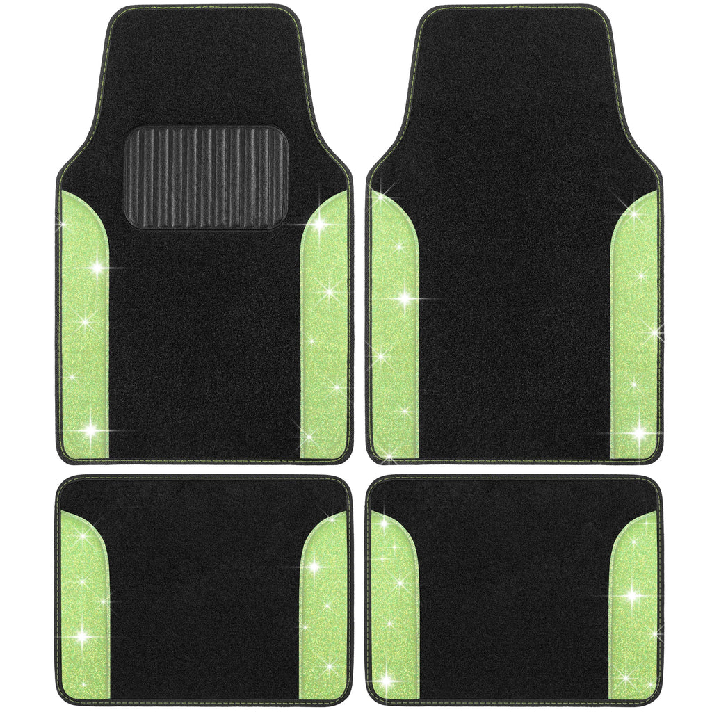 Carbella 4-Piece Sparkle Glitter Front Floor Mats and Rear Floor Mats
