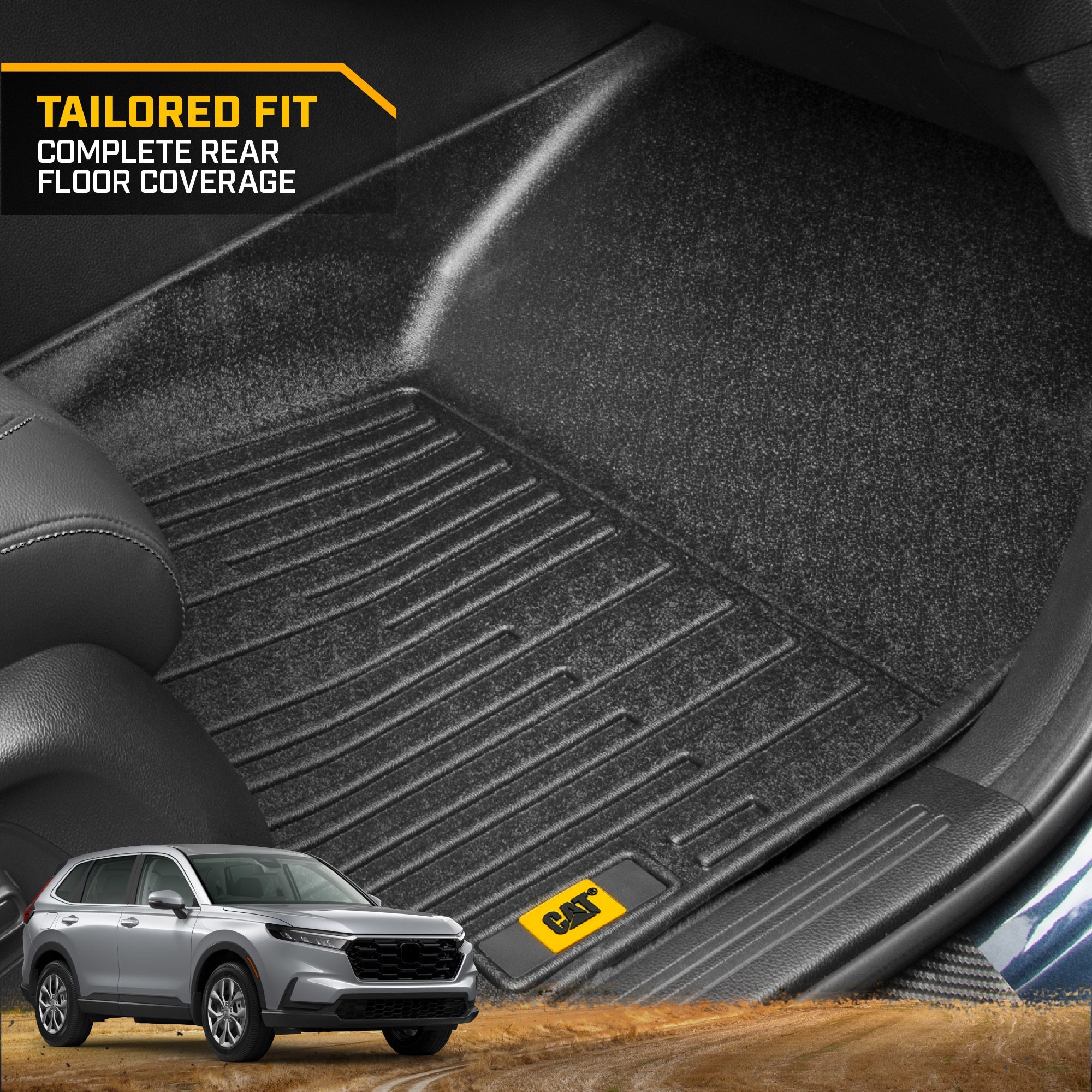 CAT® JustFit™ 3D Custom Fit Floor Mats for Honda CRV 2023, 2026 - Heavy Duty Floor Liner Protection Laser Measured, Honda CRV Accessories, Car Liner