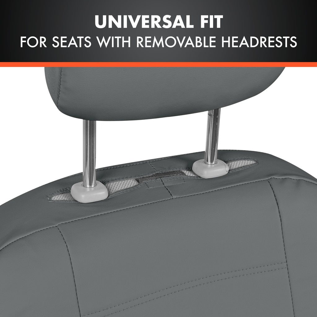 BDK 9-Piece Premium Faux Leather Front Seat Covers and Rear Seat Covers