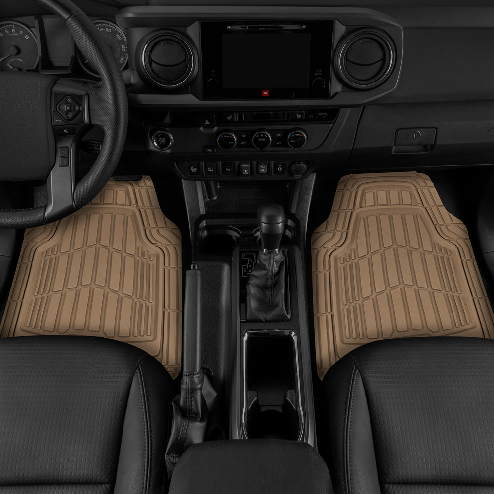 CAT 4-Piece ToughRide Rubber Front Floor Mats and Rear Floor Mats - Heavy Duty, All Weather, Trim to Fit