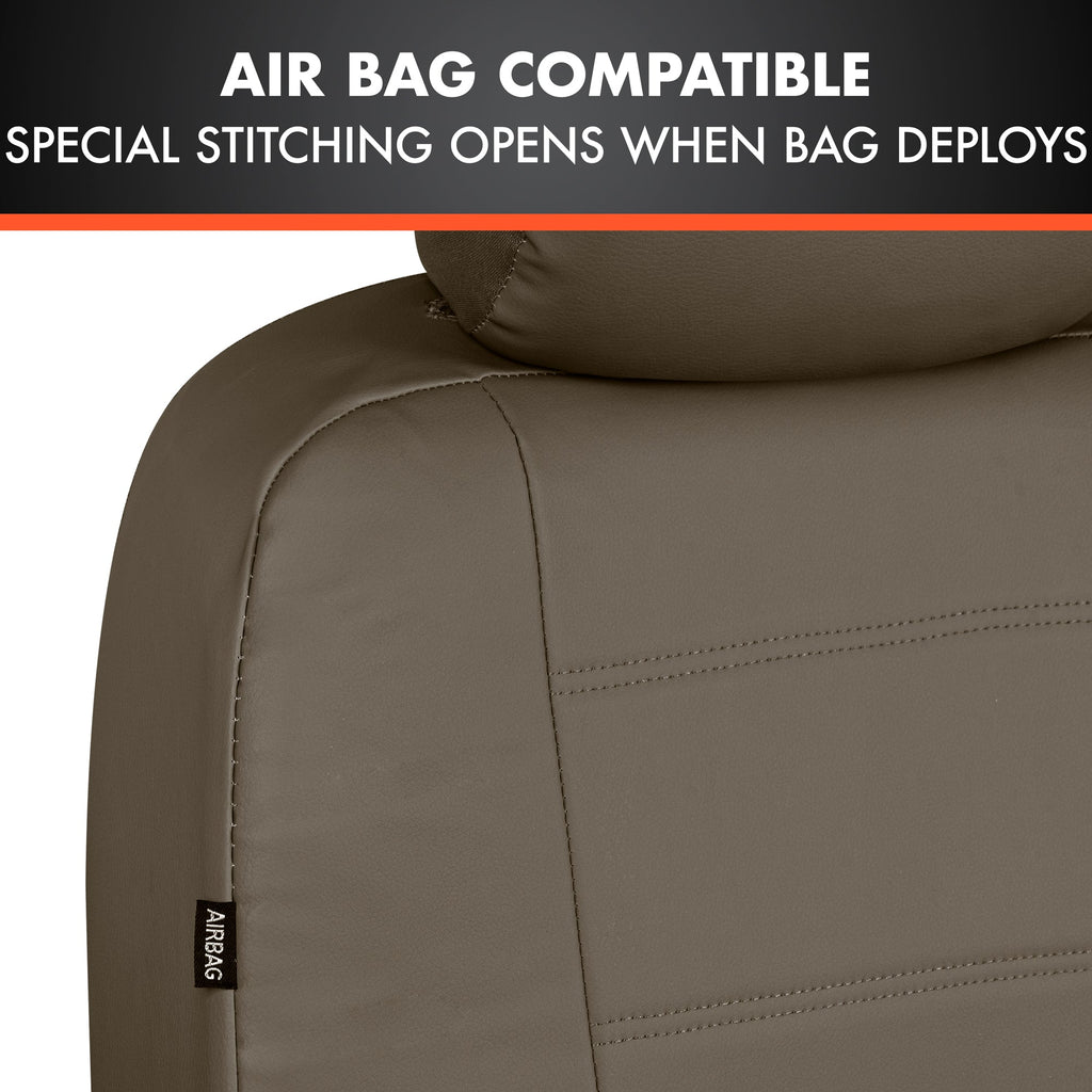 BDK 9-Piece Premium Faux Leather Front Seat Covers and Rear Seat Covers