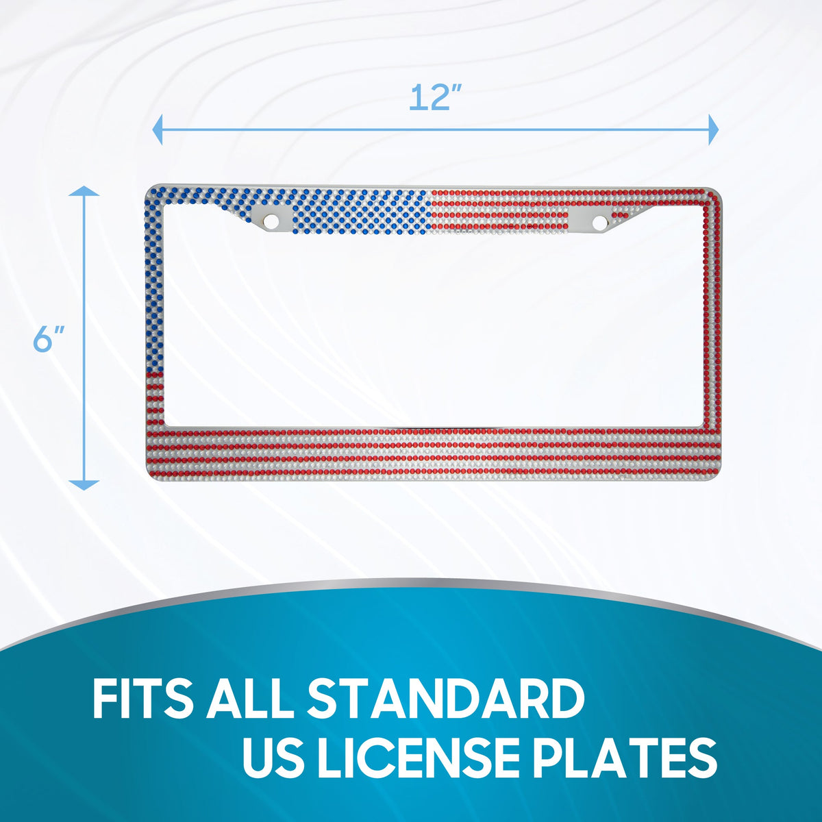 Chrome Plated Rust-Proof Die-Cast Stainless Metal License Plate Frame/Holder Universal Size - Blank Metal Design (Pack of 2)
