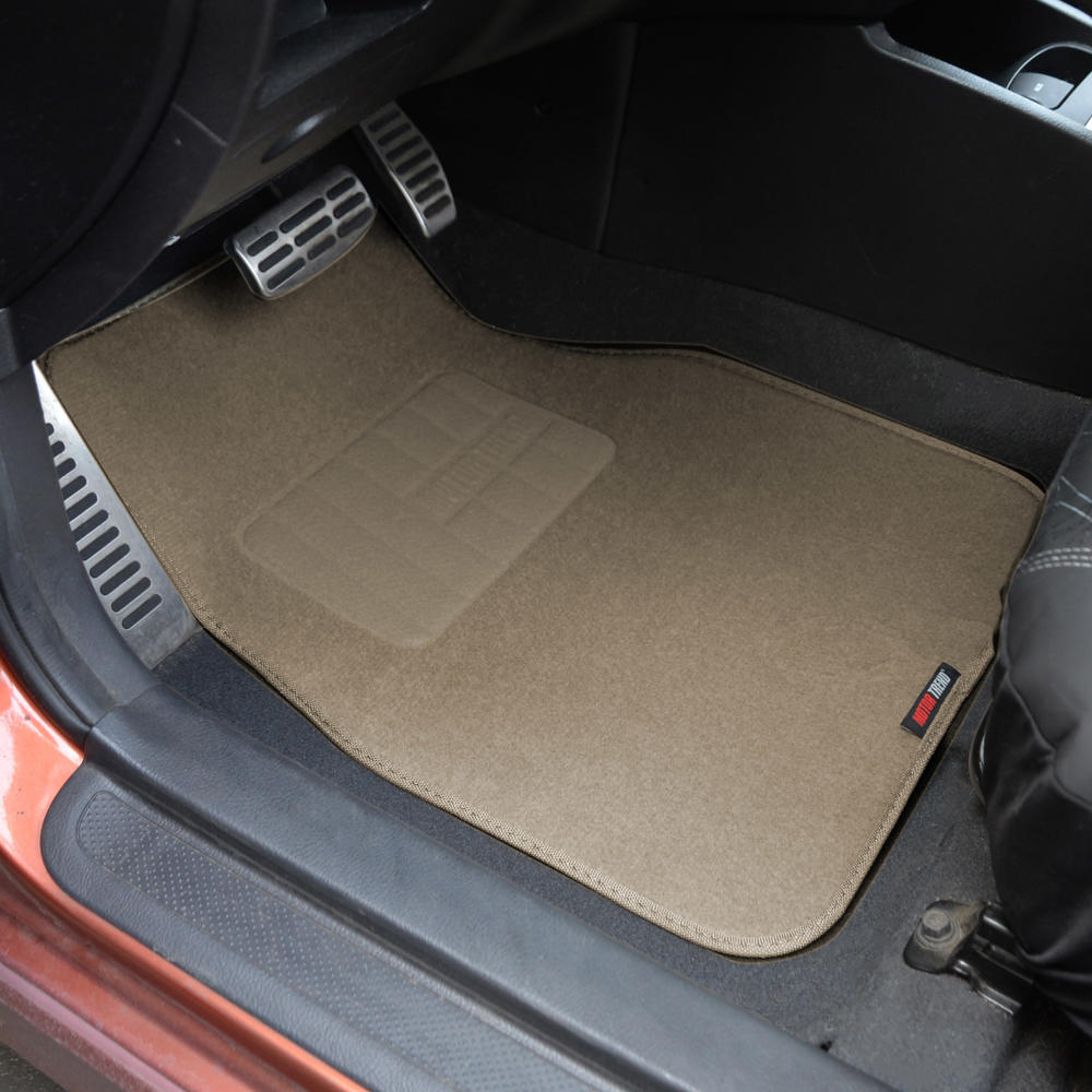 MotorTrend 4-Piece FatRug Premium Carpet Front Floor Mats and Rear Floor Mats with Heel Padding