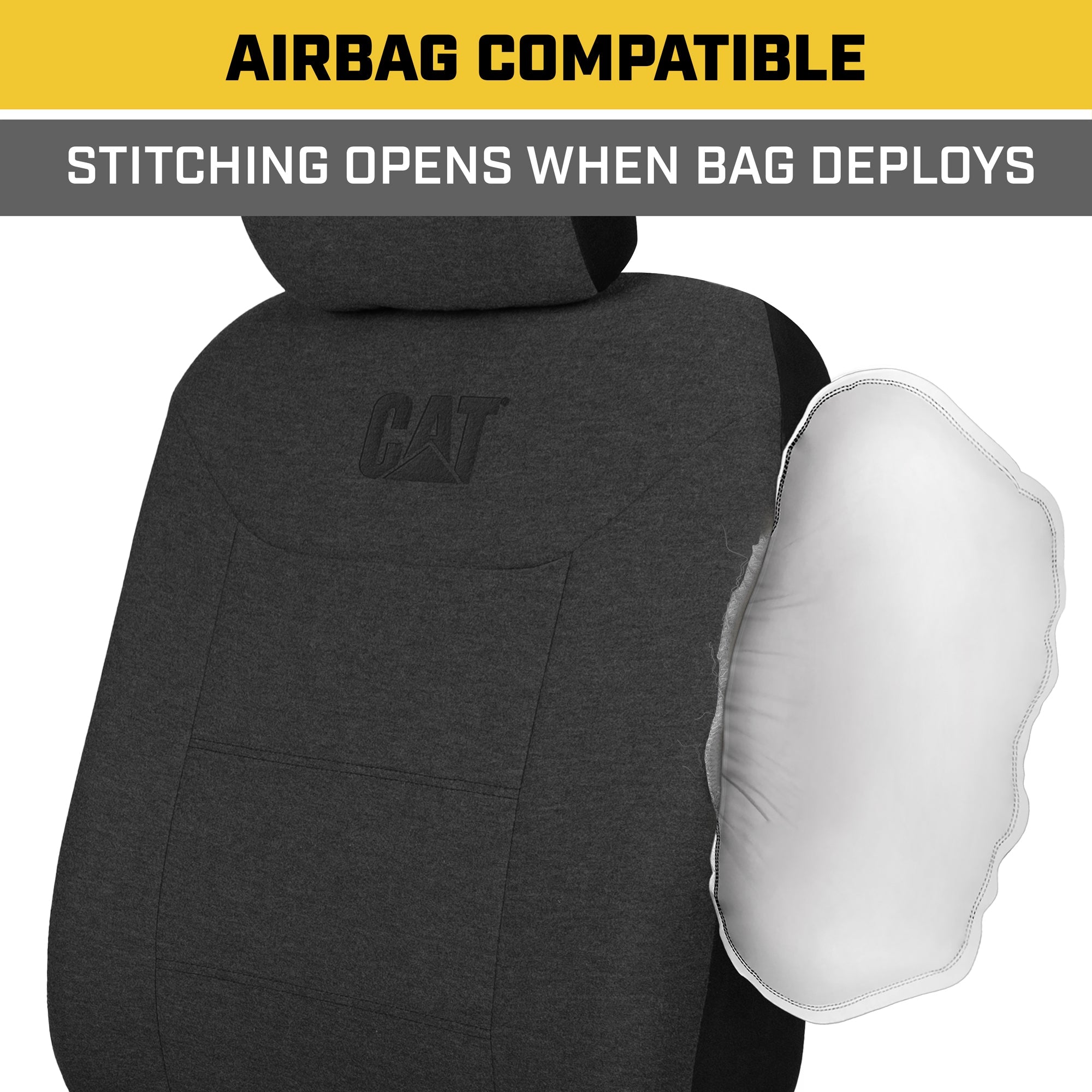 CAT 2-Pack CozyBlend JerseyHeather Front Seat Covers