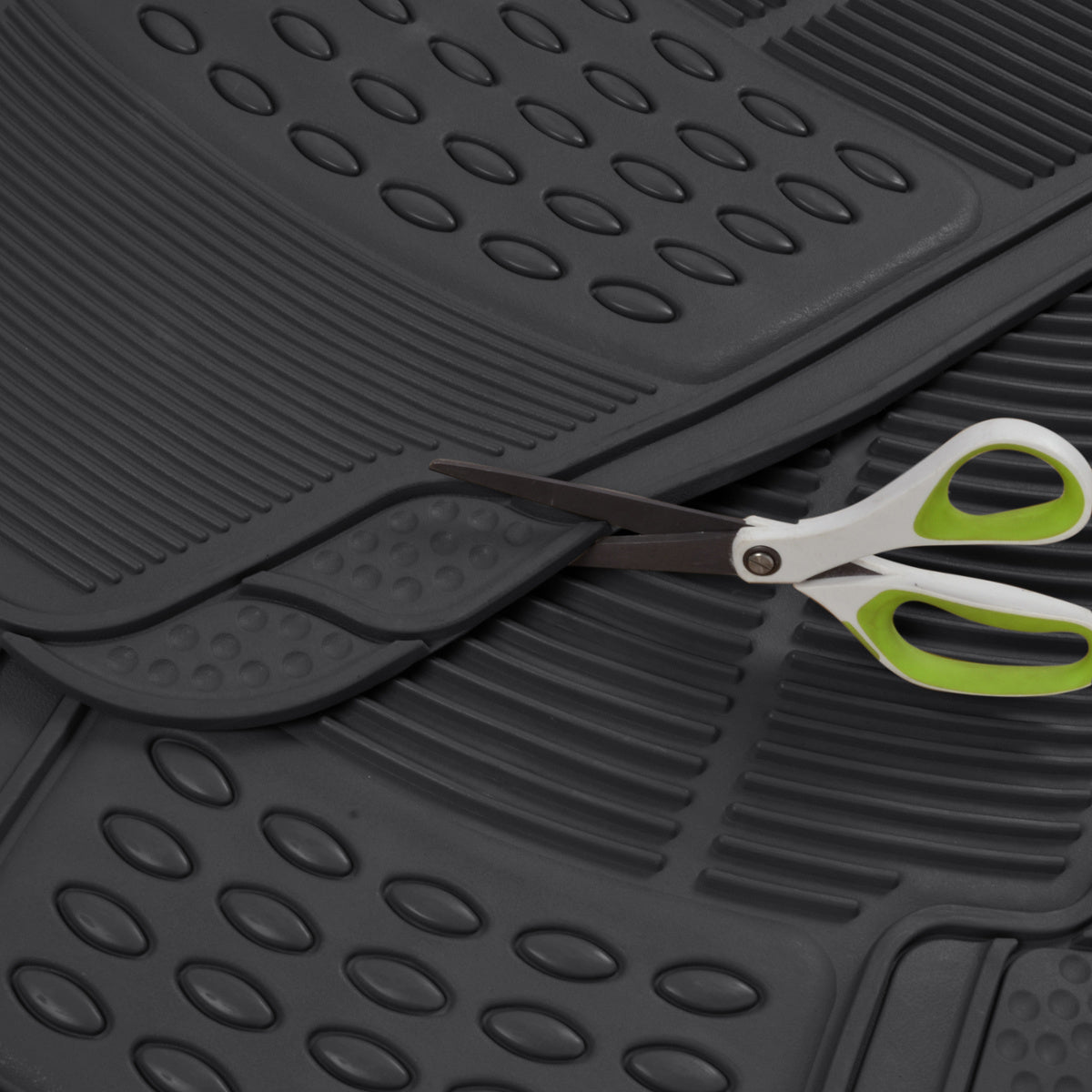 BDK 4-Piece Cushioned Grip Pad Front Floor Mats and Rear Floor Mats - Heavy Duty, All Weather, Trim to Fit