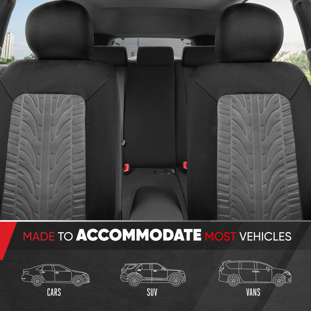 MotorTrend 2-Pack Grand Prix Tire Tread Front Seat Covers