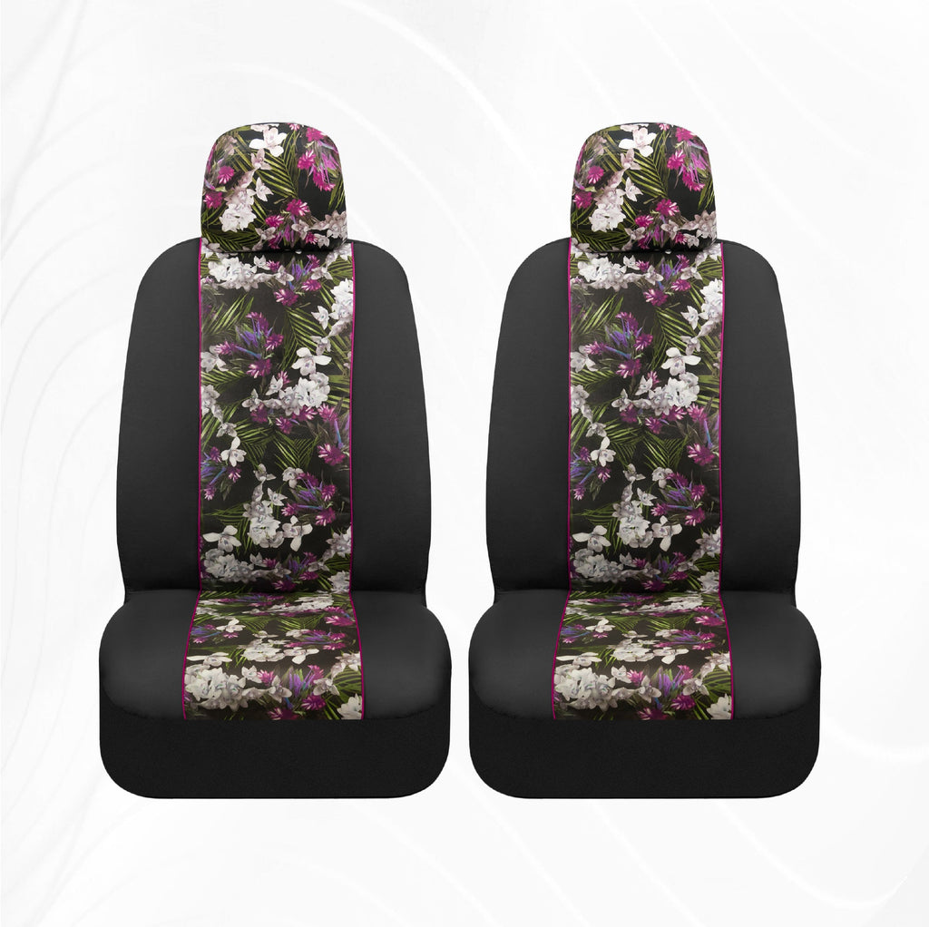 BDK 2-Pack Catalina Floral Front Seat Covers