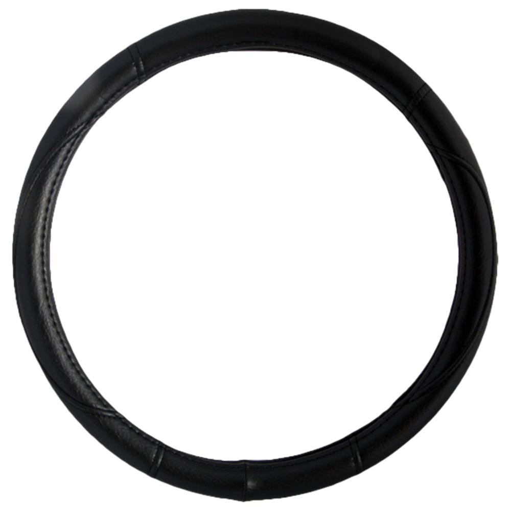 BDK Faux Leather Ergonomic Grip Steering Wheel Cover (Fits 14.5" - 15.5")