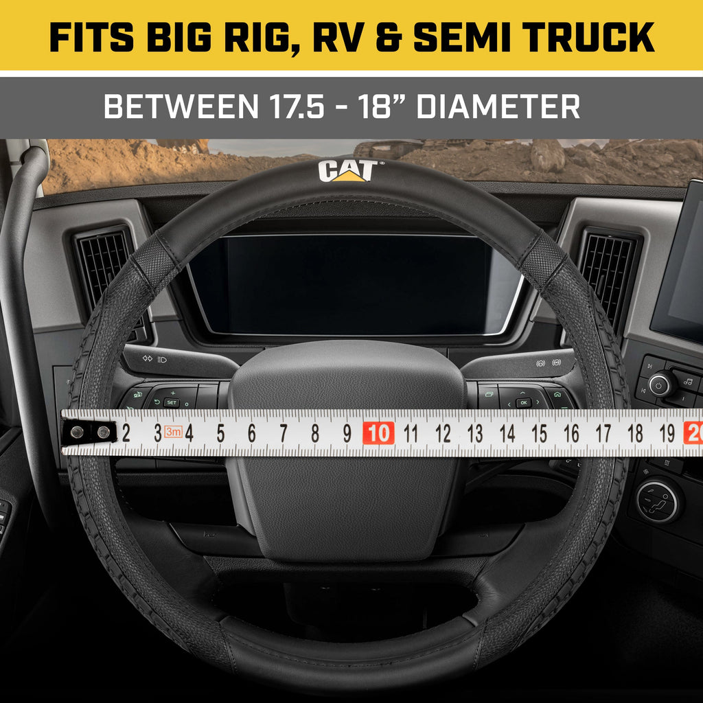 CAT DuraGrip Steering Wheel Cover with Traction Grips for RVs, Semi-Trucks, Trucks, and Big Rigs XXL (Fits 17.5" - 18")