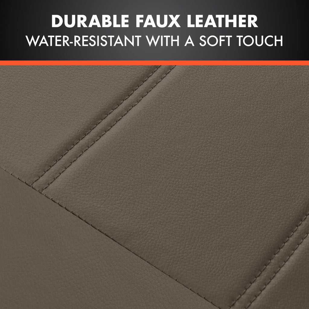 BDK 9-Piece Premium Faux Leather Front Seat Covers and Rear Seat Covers