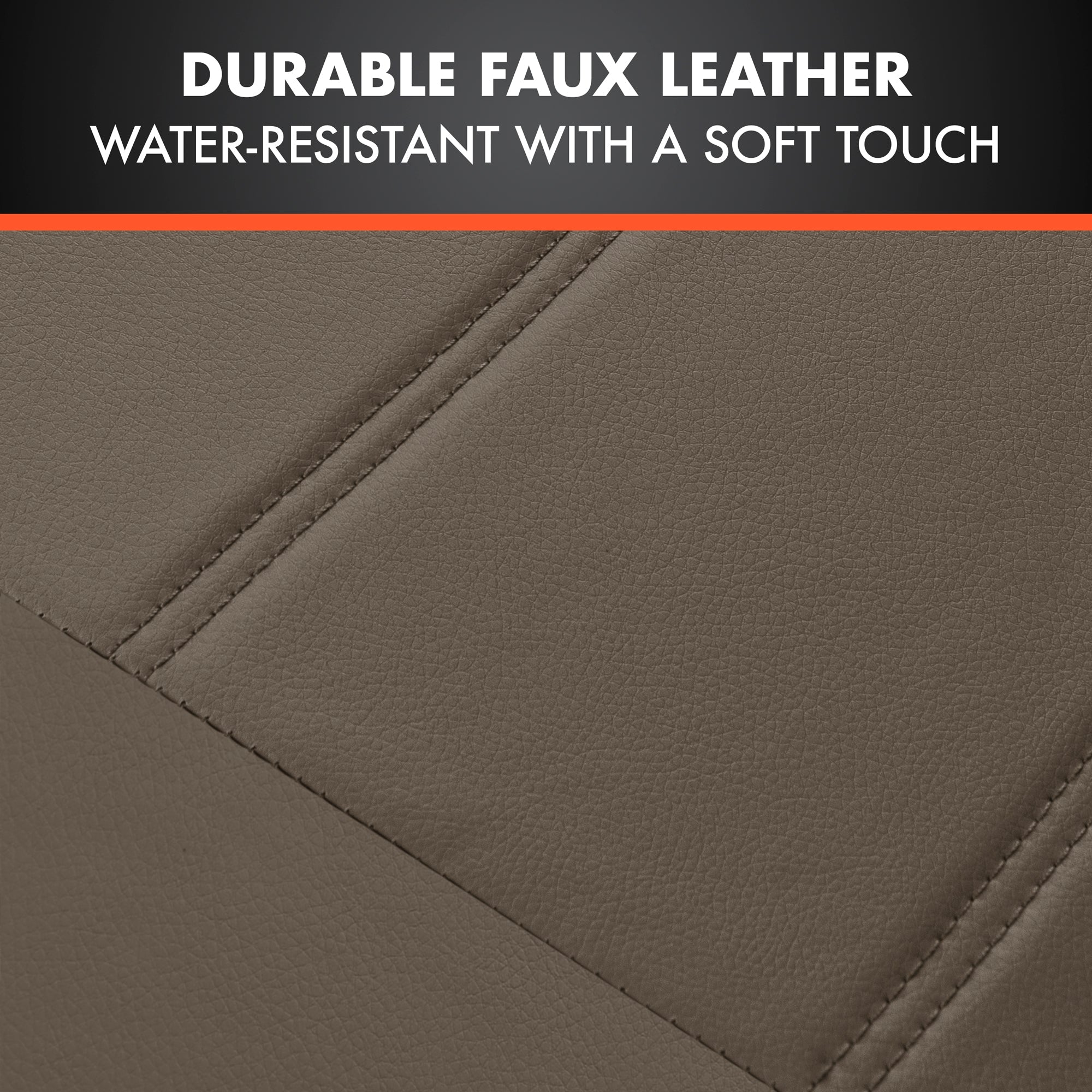 BDK 9-Piece Premium Faux Leather Front Seat Covers and Rear Seat Covers