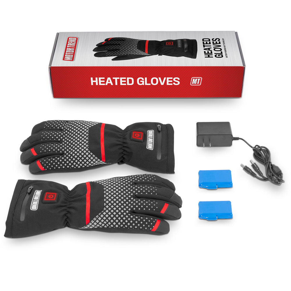 Motor Trend Max-Heat Heated Gloves - Rechargeable Hand Warmers with 3 Temperature Settings and Thermal Insulating Technology