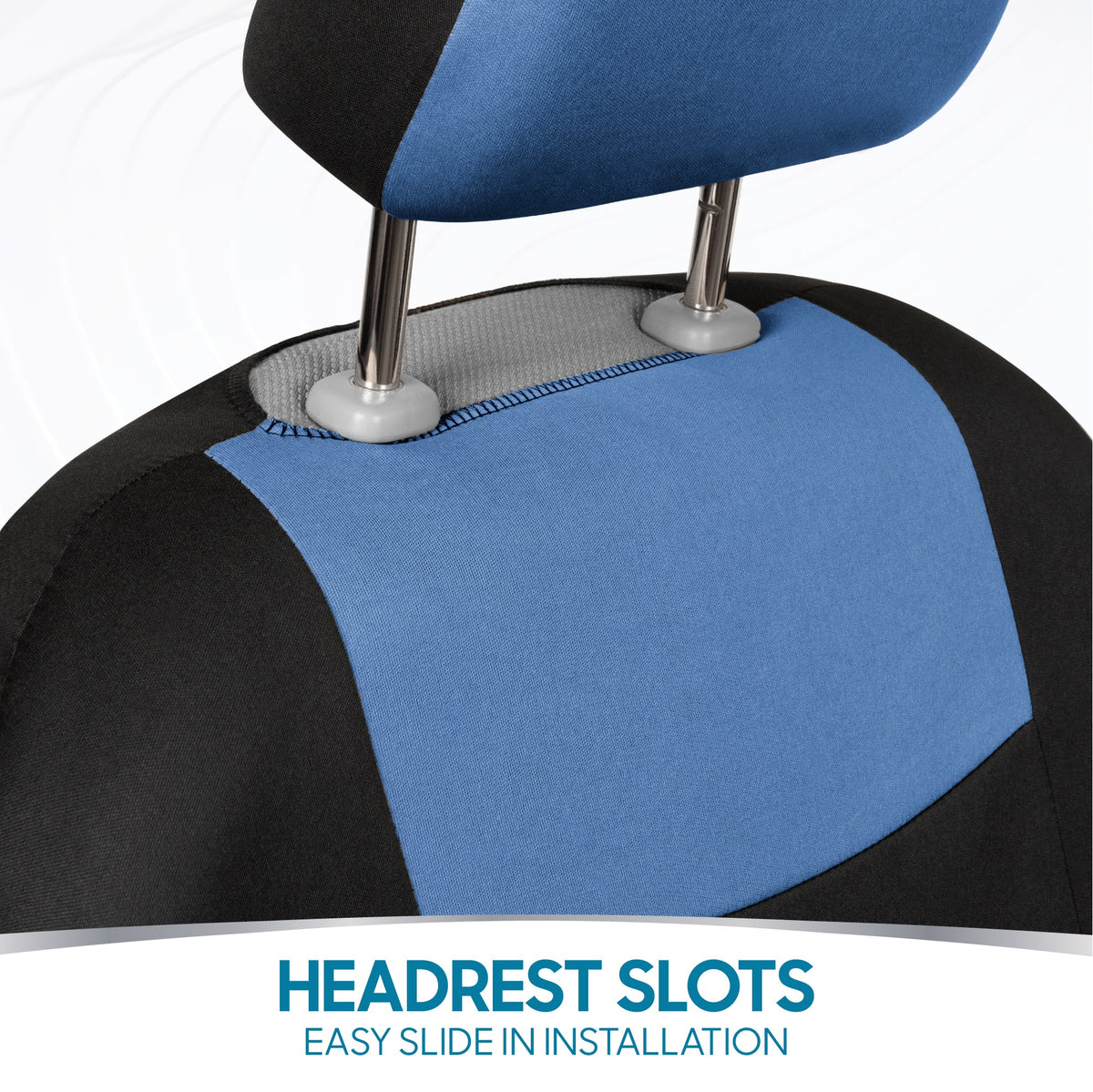 BDK 9-Piece PolyPro Front Seat Covers and Rear Seat Covers - Black/Blue