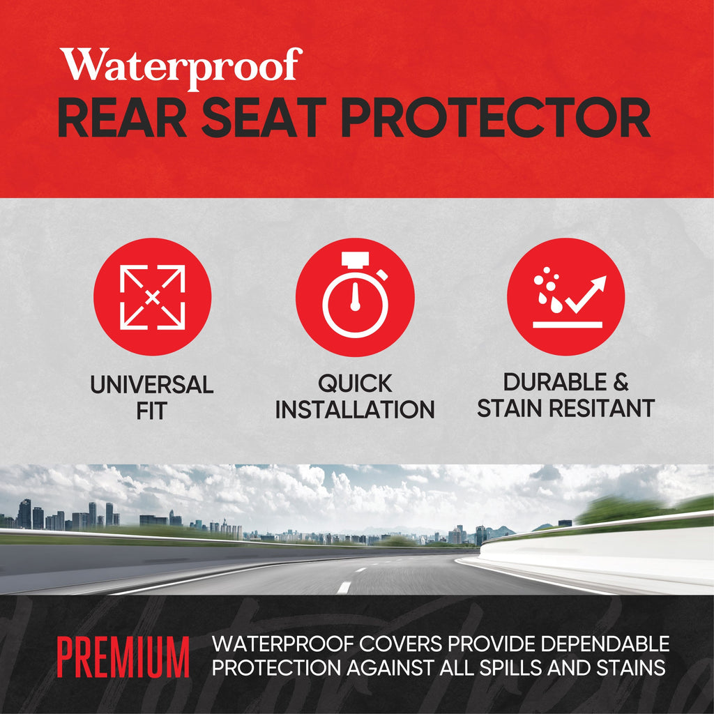 MotorTrend SpillGuard Water-Proof Neoprene Rear Seat Cover