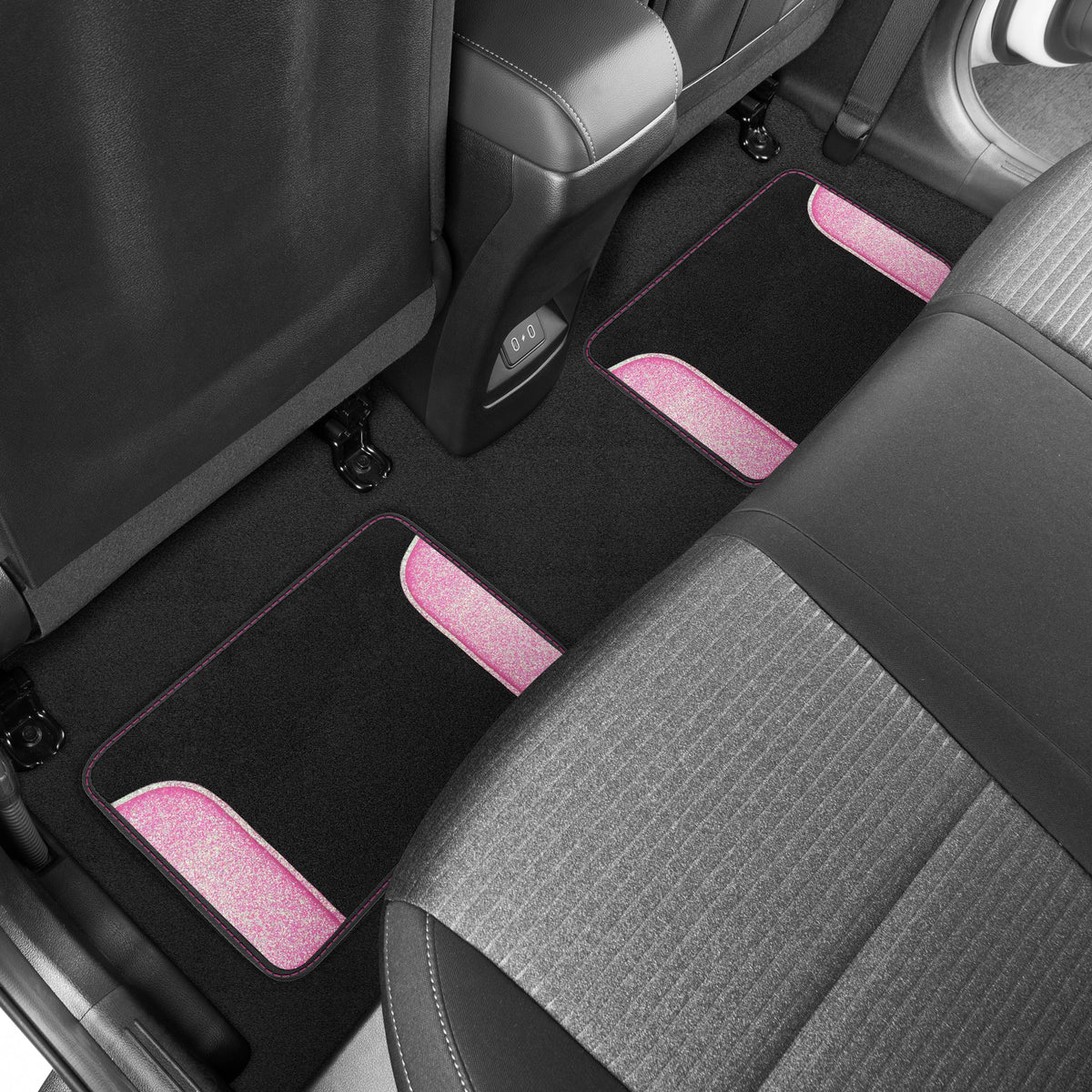 Carbella 4-Piece Sparkle Glitter Front Floor Mats and Rear Floor Mats