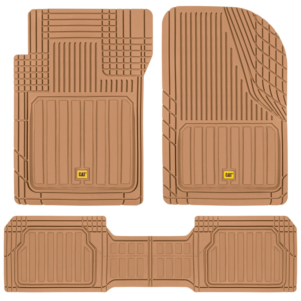 CAT 3-Piece ToughLiner Front Floor Mats and Rear Floor Mats - Heavy Duty, All Weather, Trim to Fit
