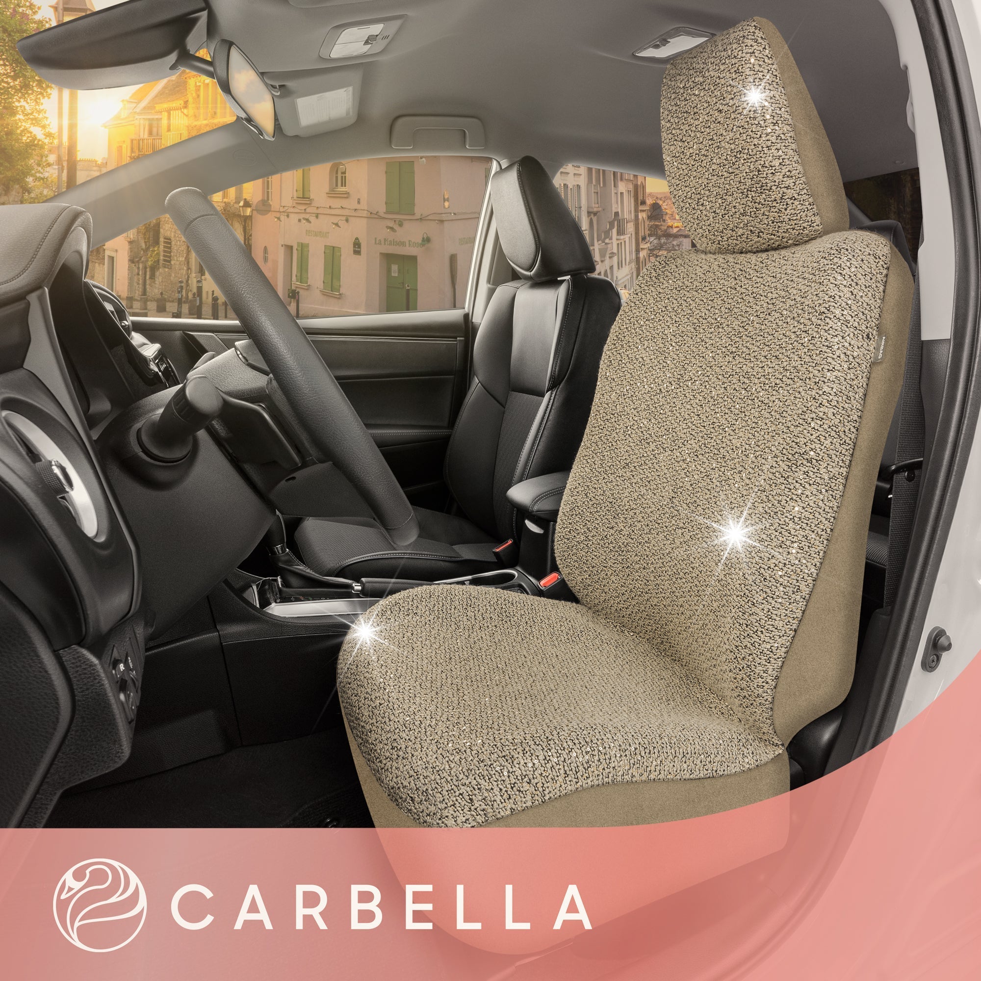 Carbella Sequin Tweed Front Seat Covers