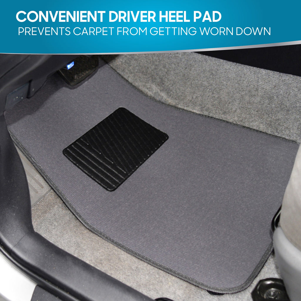 BDK 4-Piece Premium Carpet Non-Slip Heel Pad Front Floor Mats and Rear Floor Mats
