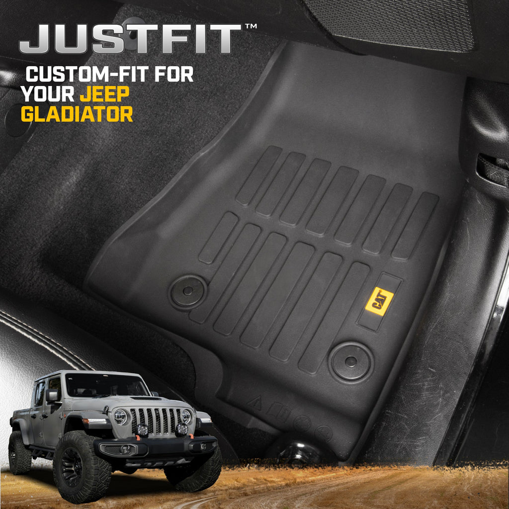 CAT 2-Piece JustFit 3D Front Liner Mats for Jeep Gladiator JL (2020 - 2026) - All Weather, Heavy Duty, Custom Fit