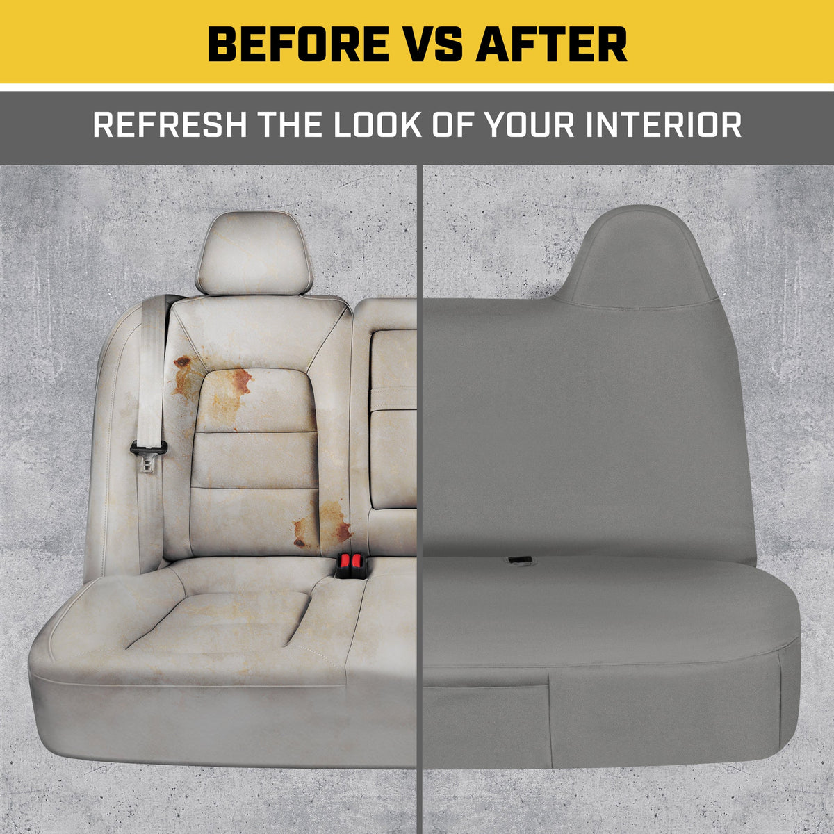 Cat® Custom Fit Front Bench Seat Cover for Ford F250 / F350 / F450 / F550 (1999-2007) - Durable Oxford Gray Truck Seat Cover with Utility Pockets, Ford F250 Super Duty Interior Cover