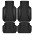 MotorTrend 4-Piece Shield Two-Tone Gloss Front Floor Mats and Rear Floor Mats - Heavy Duty, All Weather, Trim to Fit - Black