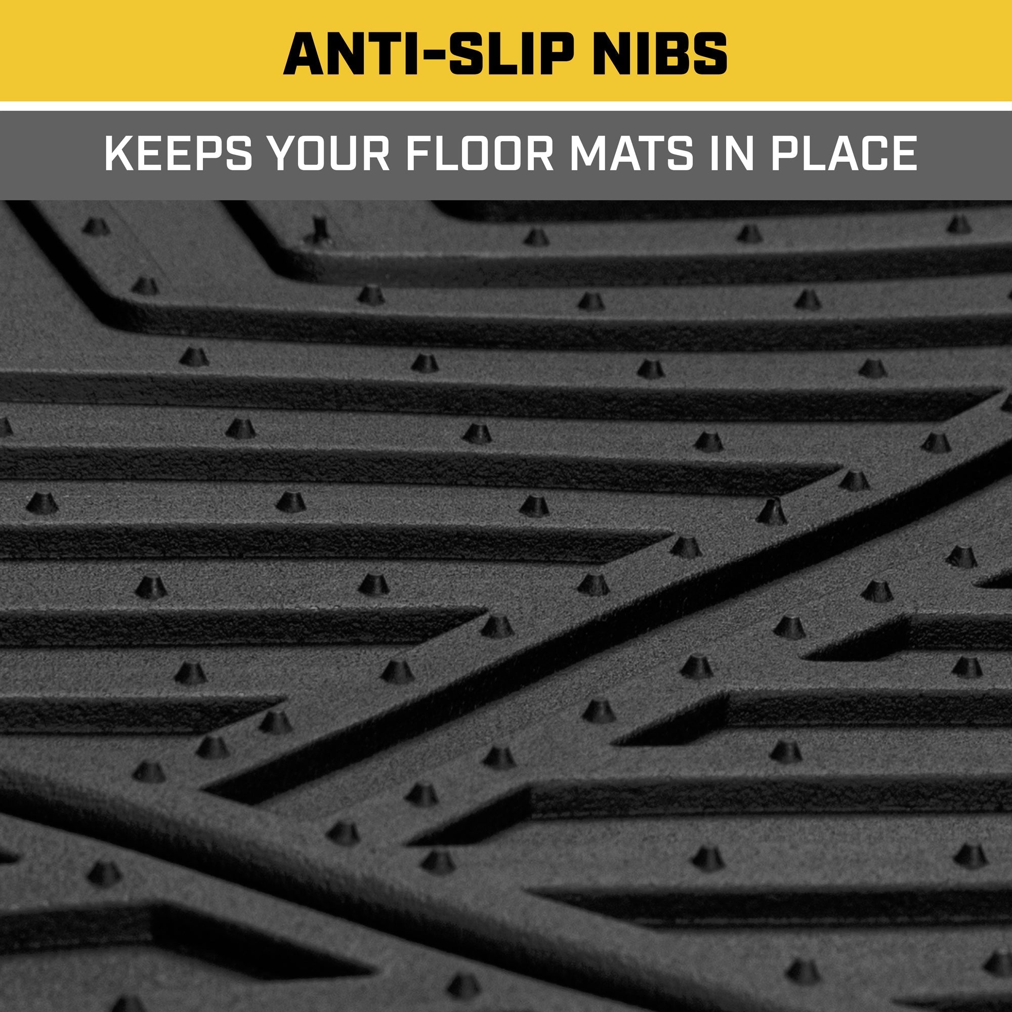 CAT 4-Piece Detachable Carpet Deep Dish Front Floor Mats and Rear Floor Mats - Heavy Duty, All Weather, Trim to Fit