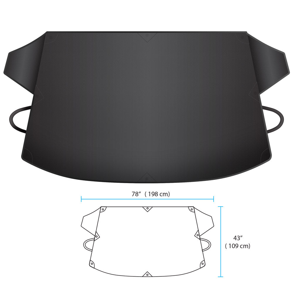 BDK Magnetic Water-Proof Front Windshield Cover for Ice, Snow, Hail (78" x 43")