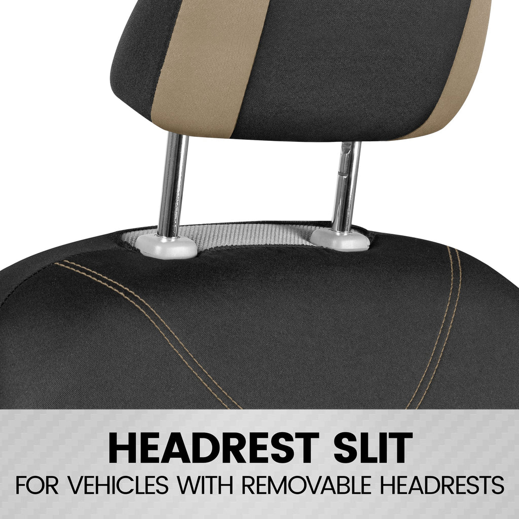 BDK 9-Piece UltraSleek Two-Tone Front Seat Covers and Rear Seat Covers