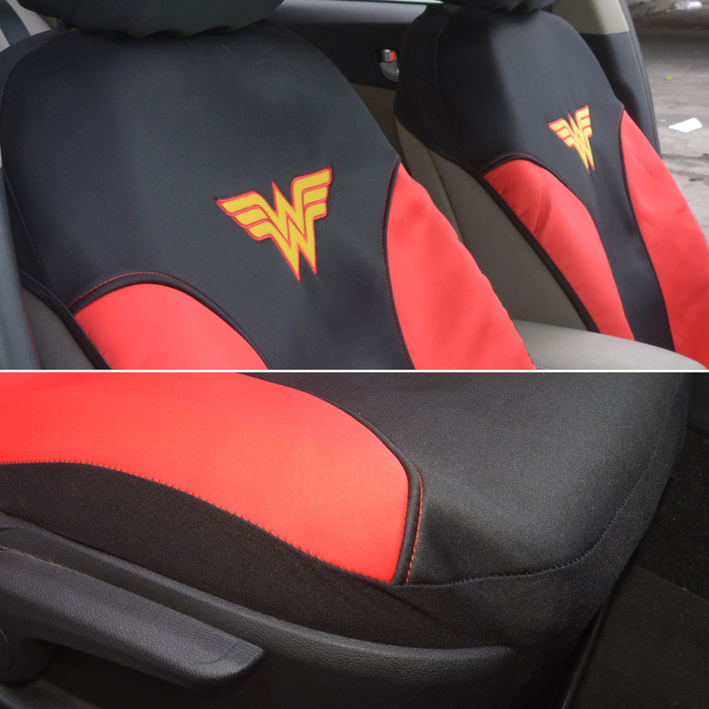 Warner Bros DC Comics 2-Pack Wonder Woman Fabric Front Seat Covers