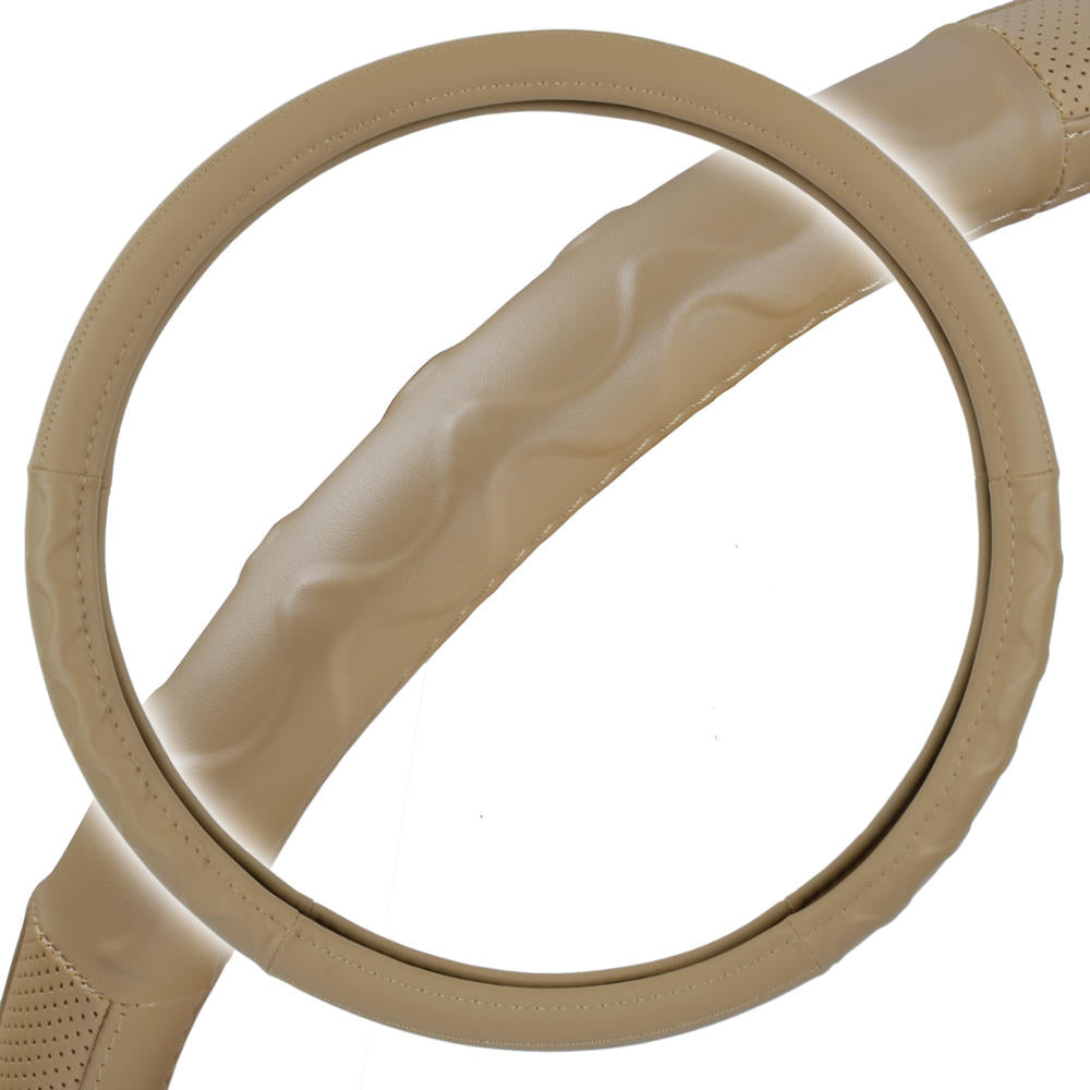 MotorTrend Faux Leather Steering Wheel Cover for Trucks, Semi-Trucks, RVs, Big Rigs, 18 Wheelers (Fits 18")