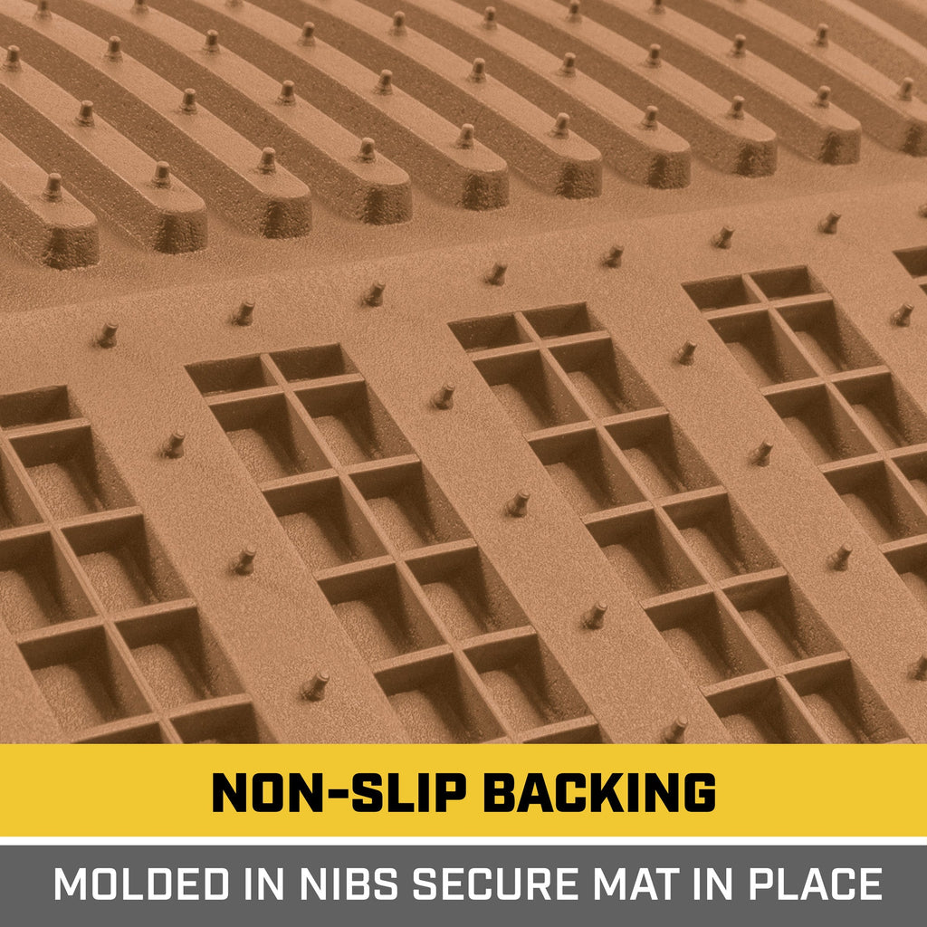 CAT 3-Piece ToughLiner Front Floor Mats and Rear Floor Mats - Heavy Duty, All Weather, Trim to Fit