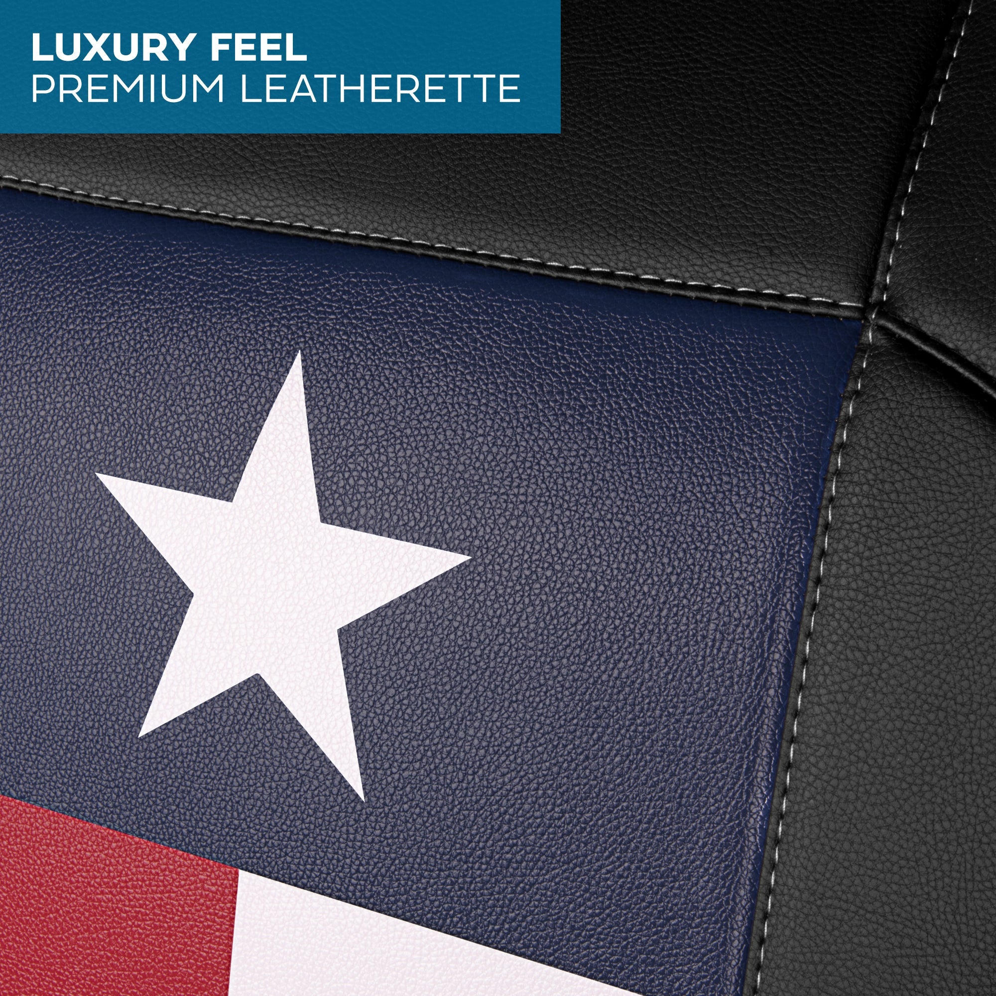 MotorBox Texas Edition Faux Leather Black & Flag Seat Covers for Car - Texas Flag on Cushioned Seat Protectors for Automotive Accessories, Trucks, SUV, Car - Two Front Covers