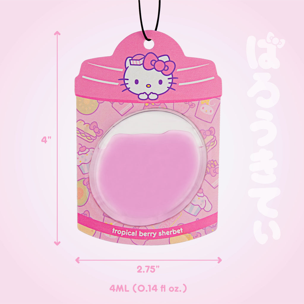 Hello Kitty and Friends Car Air Freshener (Hello Kitty - Tropical Berry Sherbet) Hanging Gel Area Deodorizer, Long-Lasting Car Scents Air Freshener, Cute Automotive Sanrio Accessories Decor, 2-Pack