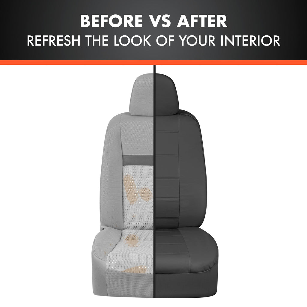 BDK 9-Piece Premium Faux Leather Front Seat Covers and Rear Seat Covers