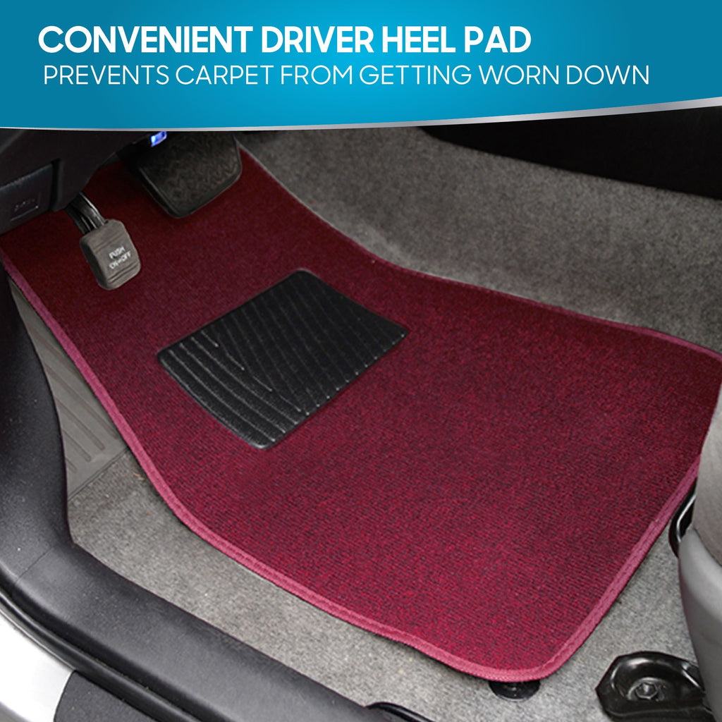 BDK 4-Piece Premium Carpet Non-Slip Heel Pad Front Floor Mats and Rear Floor Mats