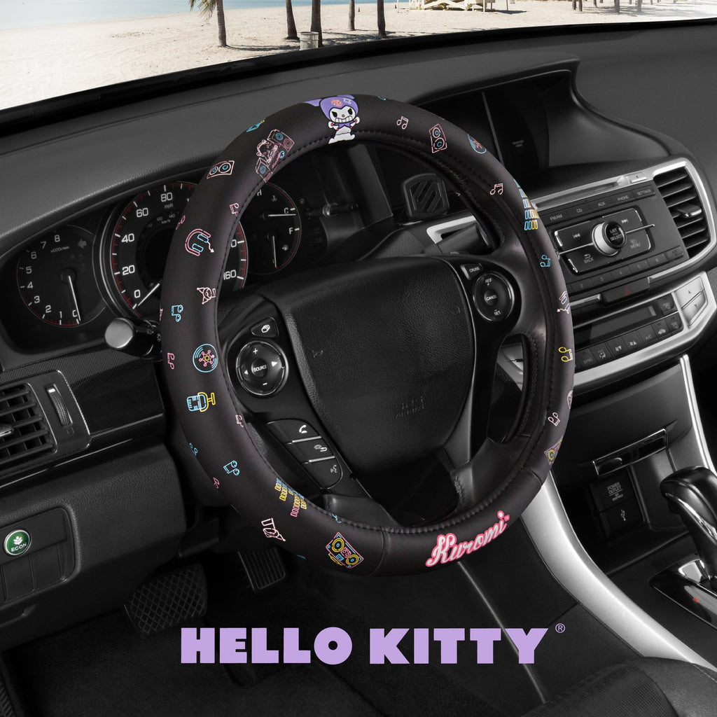 Carbella Sanrio Kuromi Neon Party Steering Wheel Cover (Fits 14.5" - 15.5")
