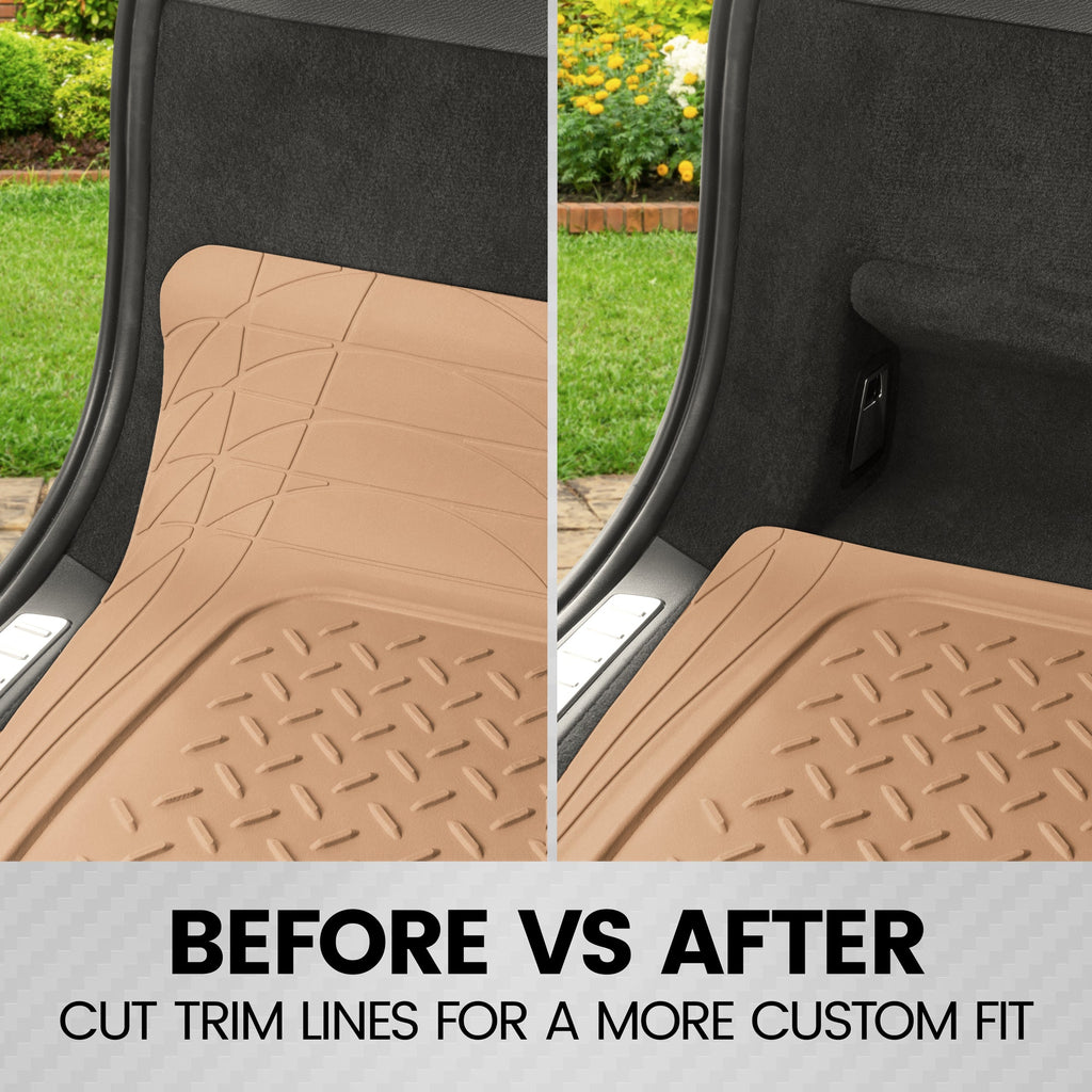 BDK Trunk/Cargo Rubber Liner - Heavy Duty, All Weather, Trim to Fit (53.8" x 43.2")