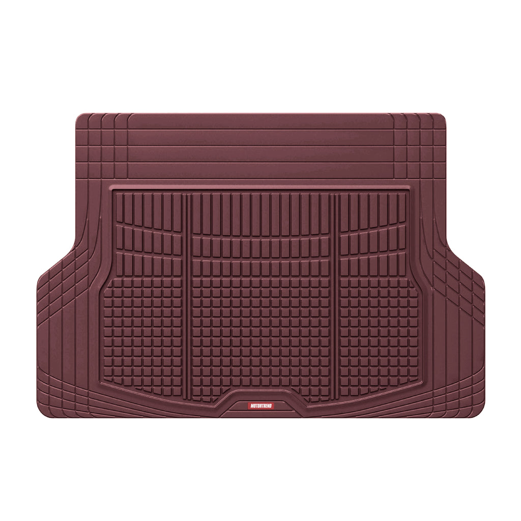 Motor Trend FlexTough Rear Cargo Mat - Heavy-Duty Trimmable Car Trunk Mat for Back of SUV, Universal Rear Cargo Liner for SUV, Flexible Trunk Liner, Automotive Floor Mats & Cargo Liners (Burgundy)