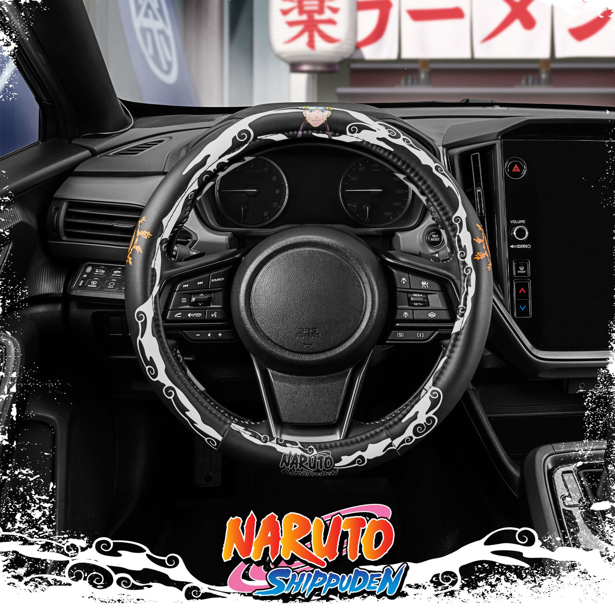 Naruto Shippuden Car Steering Wheel Cover, 15 Inch Anime Steering Wheel Cover, Cushioned Soft Comfortable Cover Anime Car Accessories for Men Women, Kirigakure