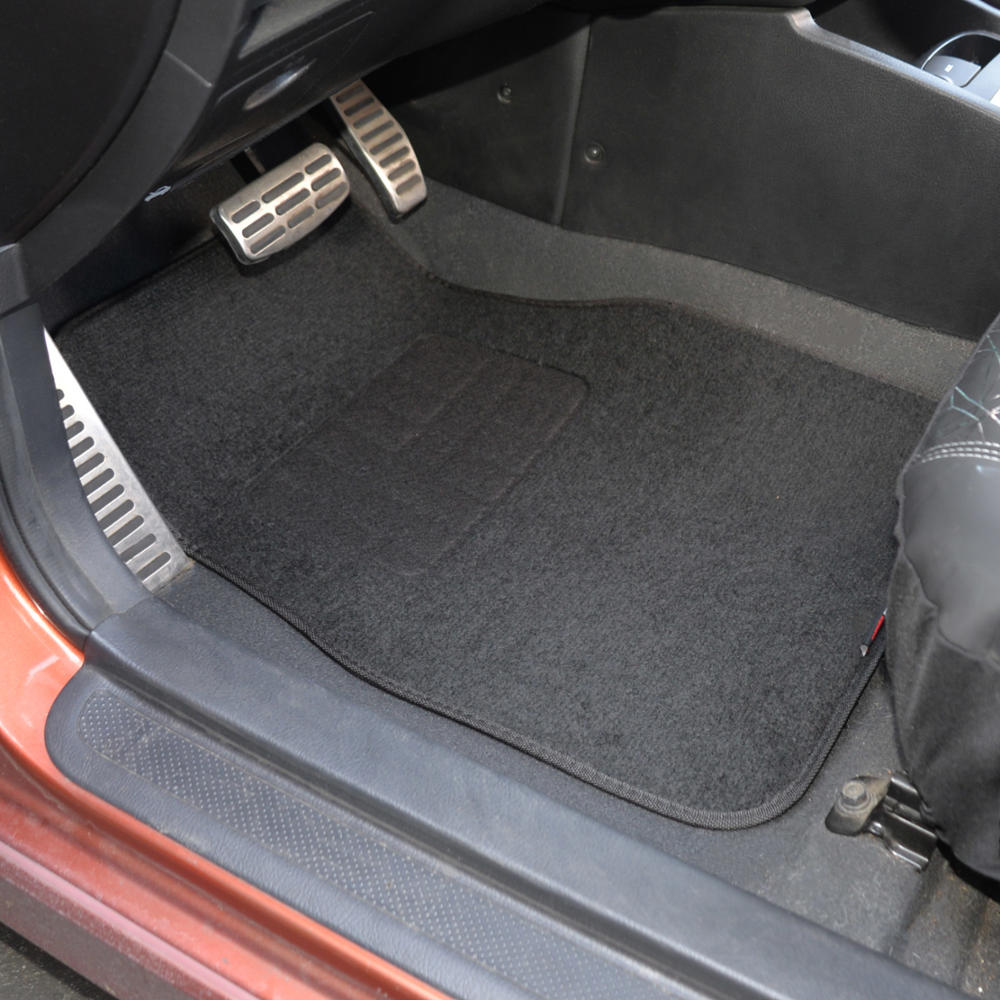 MotorTrend 4-Piece FatRug Premium Carpet Front Floor Mats and Rear Floor Mats with Heel Padding