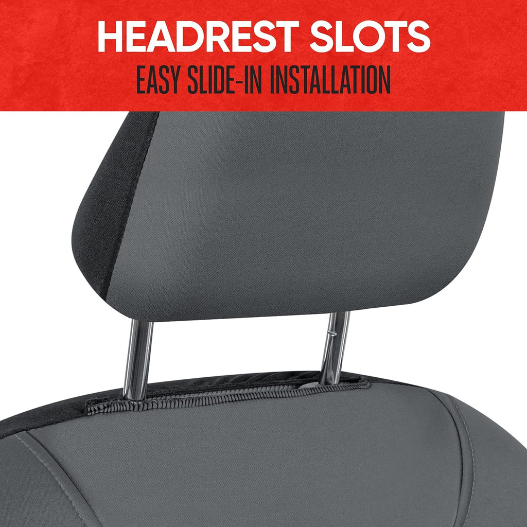 MotorTrend 2-Pack AquaShield Water-Proof Two-Tone Neoprene Front Seat Covers