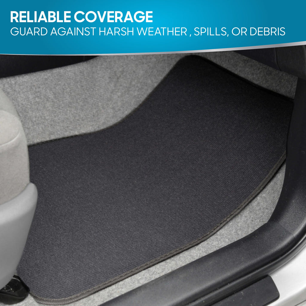 BDK 4-Piece Premium Carpet Non-Slip Heel Pad Front Floor Mats and Rear Floor Mats