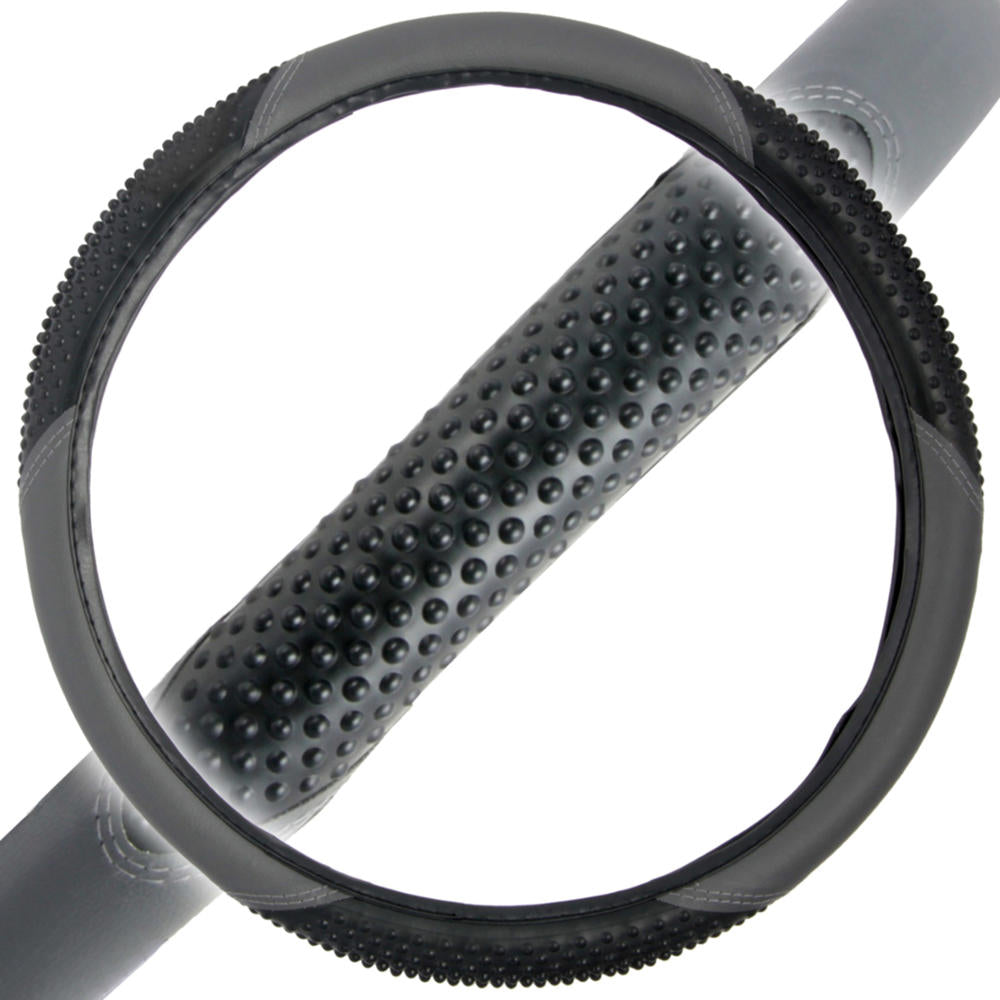 BDK Ergonomic Sport Massage Grip Steering Wheel Cover (Fits 14.5" - 15.5")