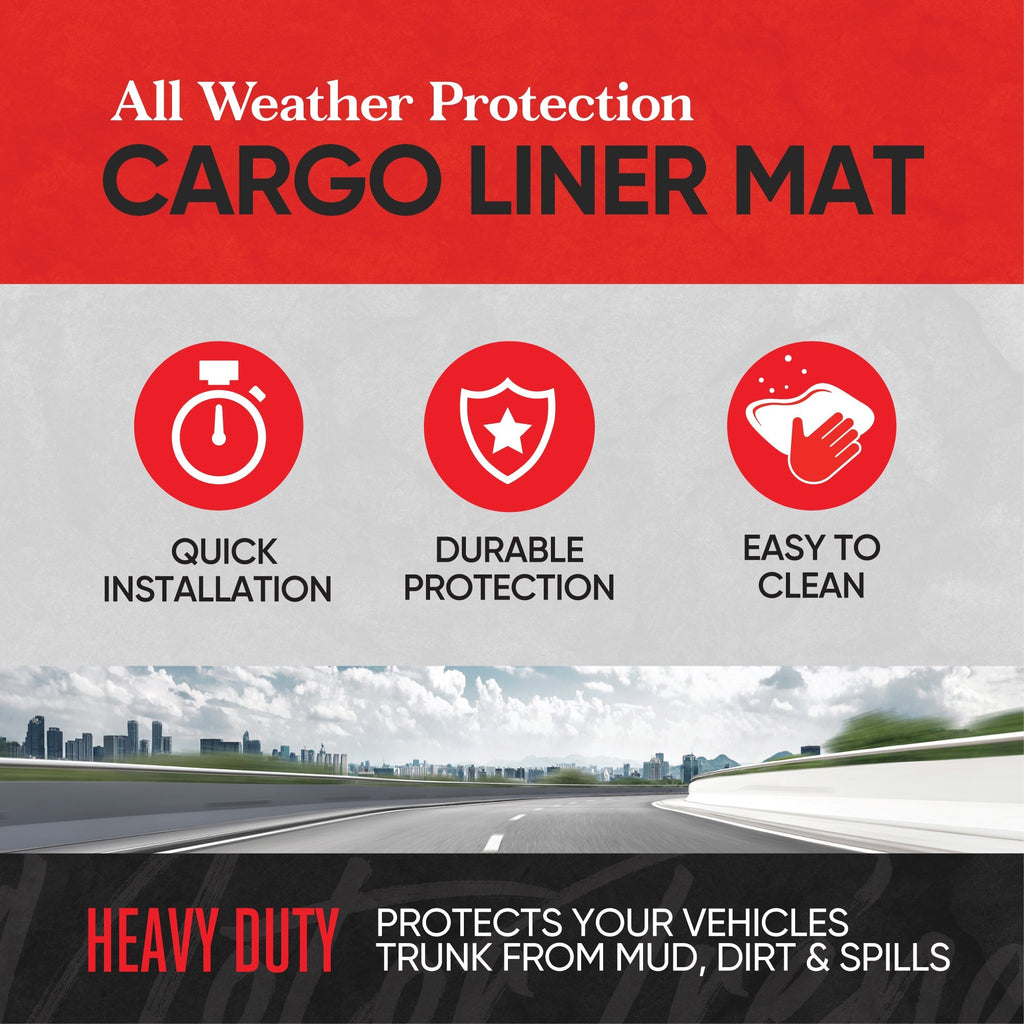 MotorTrend Utility Trunk/Cargo Liner Mat - Heavy Duty, All Weather, Trim to Fit