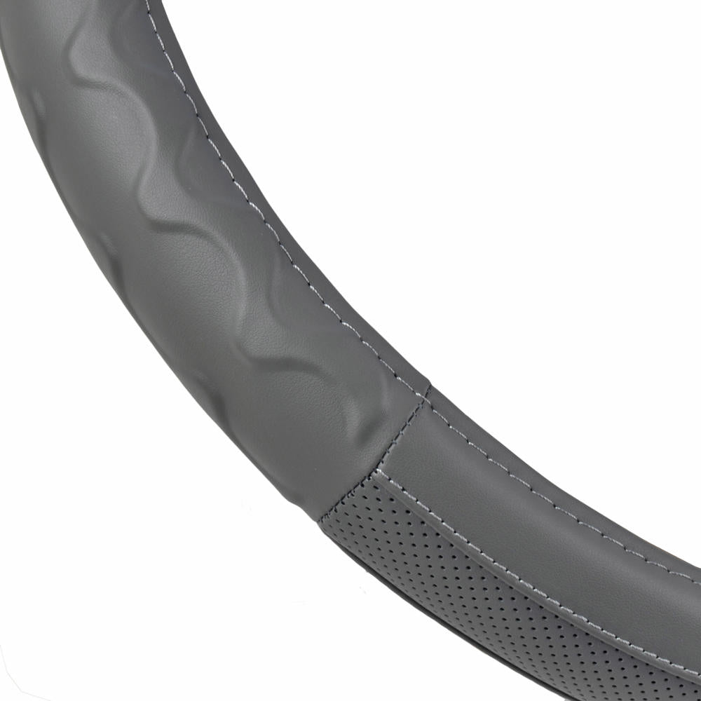 MotorTrend Faux Leather Steering Wheel Cover for Trucks, Semi-Trucks, RVs, Big Rigs, 18 Wheelers (Fits 18")