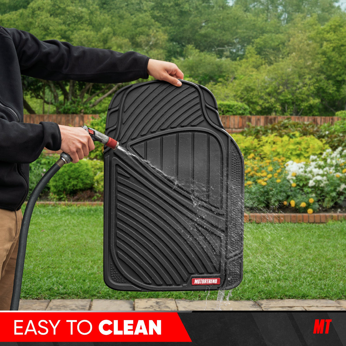 MotorTrend 4-Piece 3-Rows Extra-High Ridgeline Front Floor Mats, Middle Floor Mat, and Rear Floor Mat