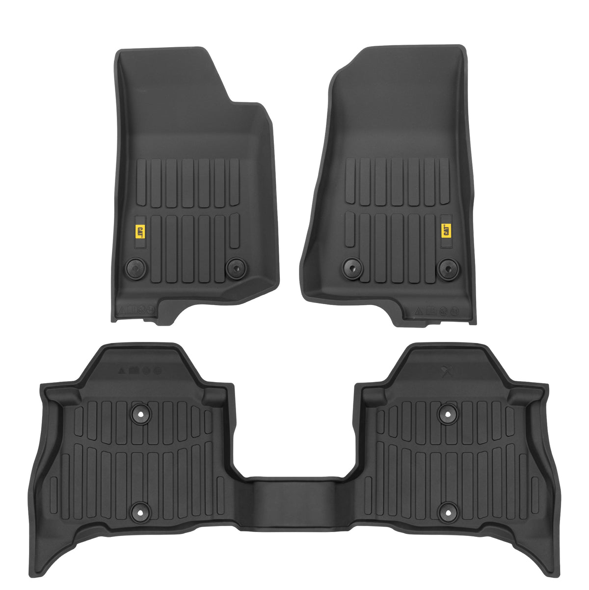 CAT 3-Piece JustFit™ 3D Front Liner Mats and Rear Liner Mats for Jeep Wrangler 4XE (2021 - 2026) - Heavy Duty, All Weather, Custom Fit