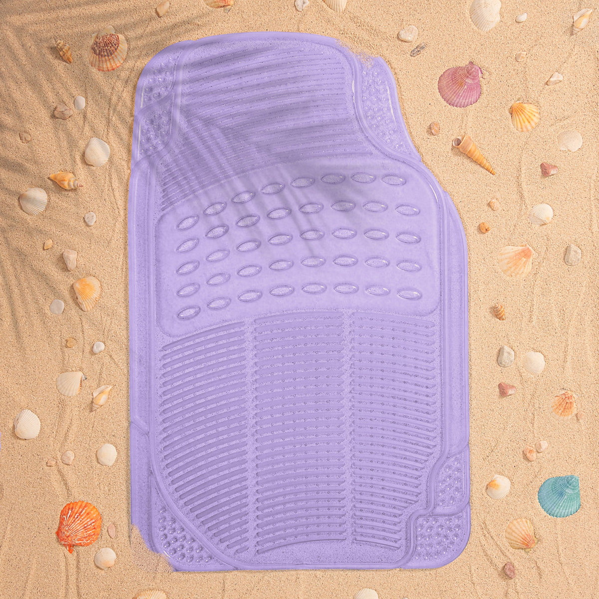 Carbella 2-Piece Cushioned Grip Pad Front Floor Mats - Heavy Duty, All Weather, Trim to Fit