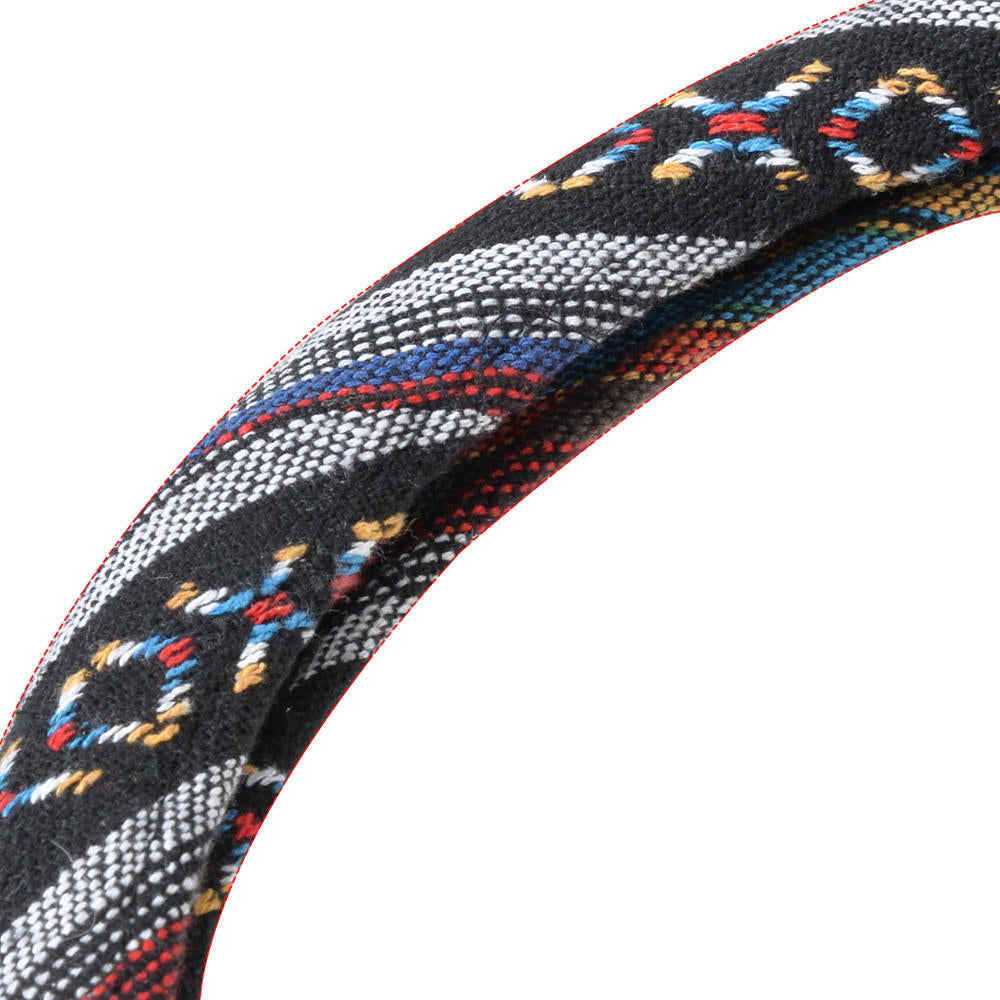 BDK Woven Saddle Steering Wheel Cover (Fits 14.5" - 15.5")